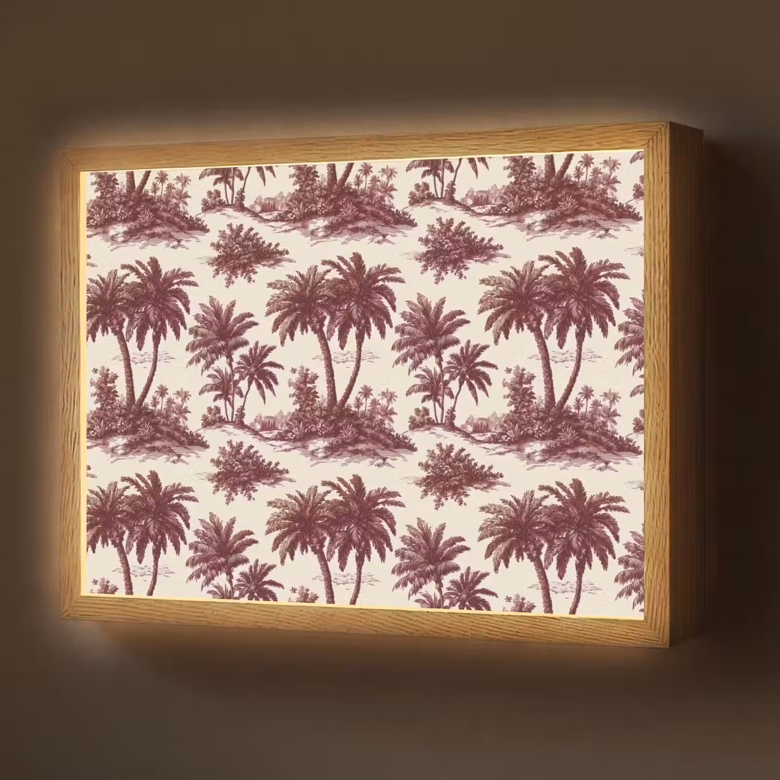Lightbox - Wandlamp - Tropisch - Geometrisch - Bordeauxrood — 1