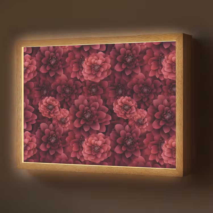 Lightbox - Wandlamp - Dahlias - Bloemen - Rood — 1