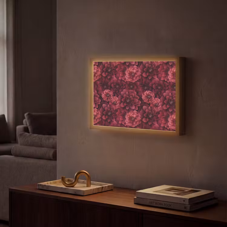 Lightbox - Wandlamp - Dahlias - Bloemen - Rood — 2