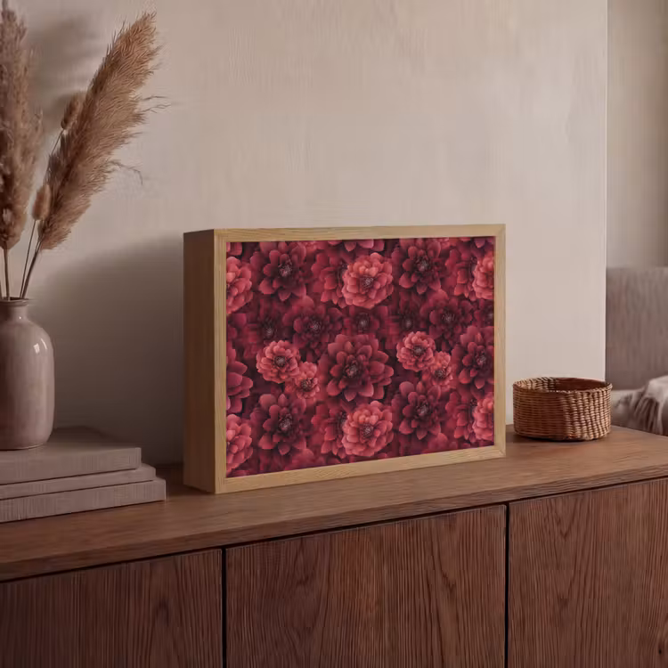 Lightbox - Wandlamp - Dahlias - Bloemen - Rood — 4