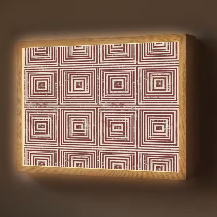 Lightbox - Wandlamp - Geometrisch - Patroon - Rood — 1