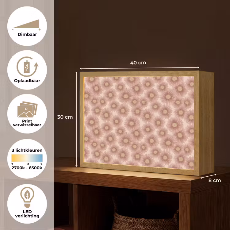 Lightbox - Wandlamp - Gerbera - Bloemen - Roze — 10