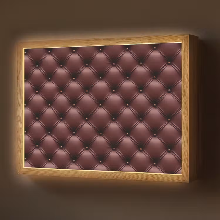 Lightbox - Wandlamp - Leer - Patroon - Bordeaux — 1