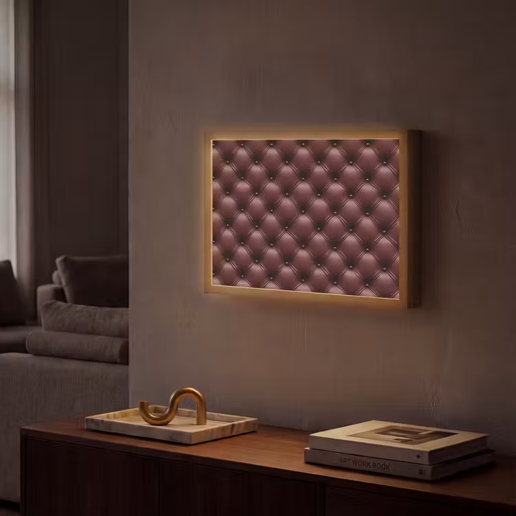 Lightbox - Wandlamp - Leer - Patroon - Bordeaux — 2