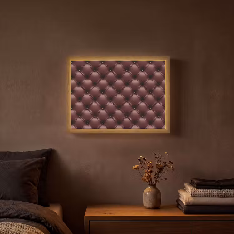 Lightbox - Wandlamp - Leer - Patroon - Bordeaux — 3