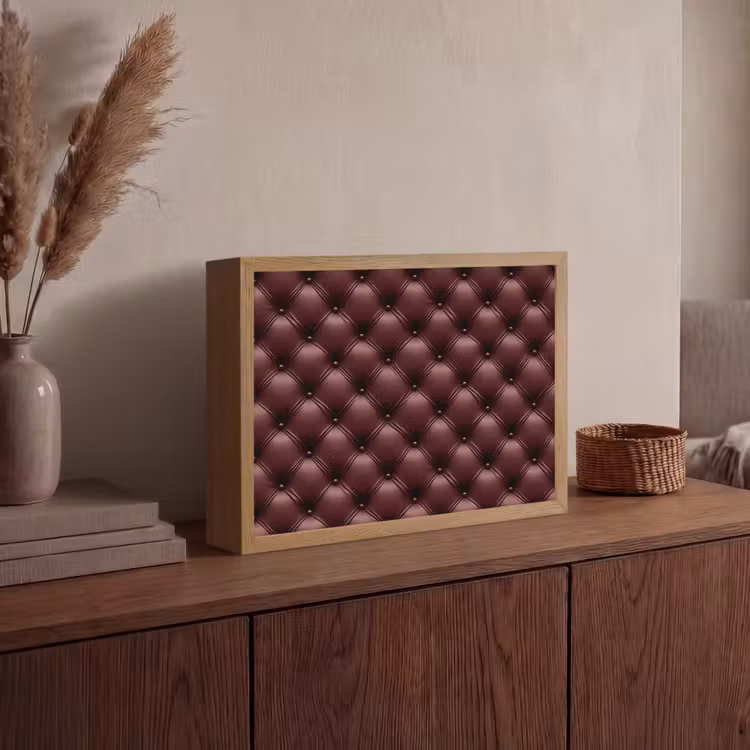 Lightbox - Wandlamp - Leer - Patroon - Bordeaux — 4