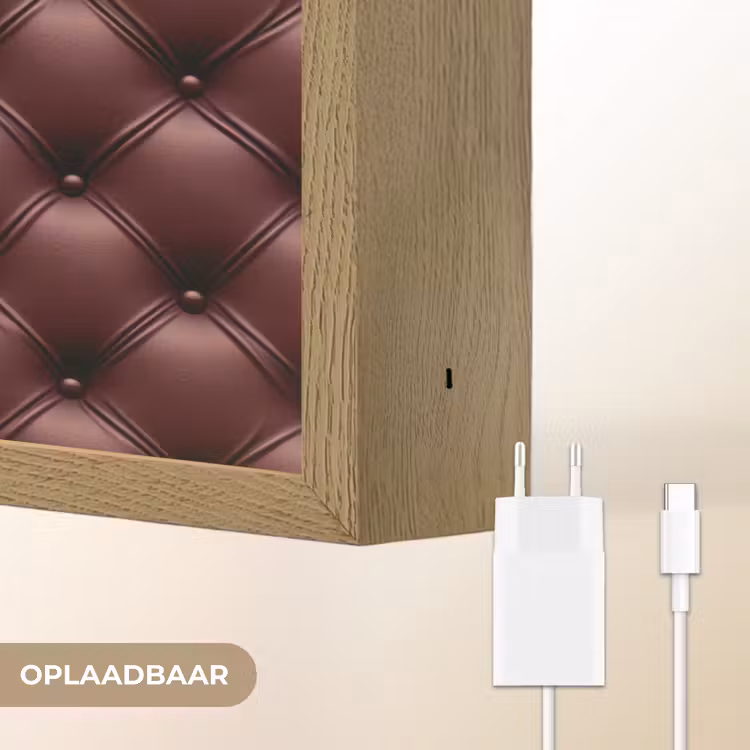 Lightbox - Wandlamp - Leer - Patroon - Bordeaux — 7