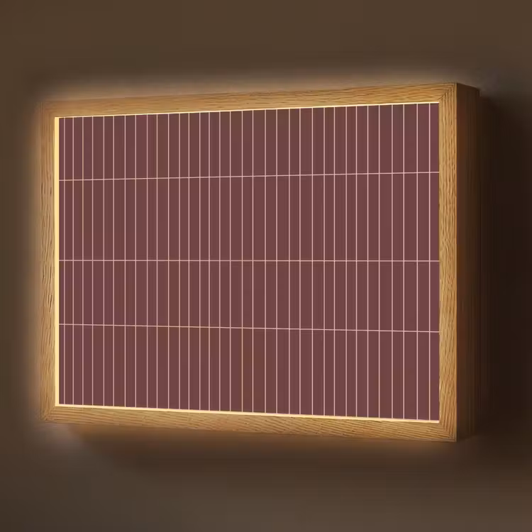 Lightbox - Wandlamp - Lijnen - Patroon - Bordeaux — 1