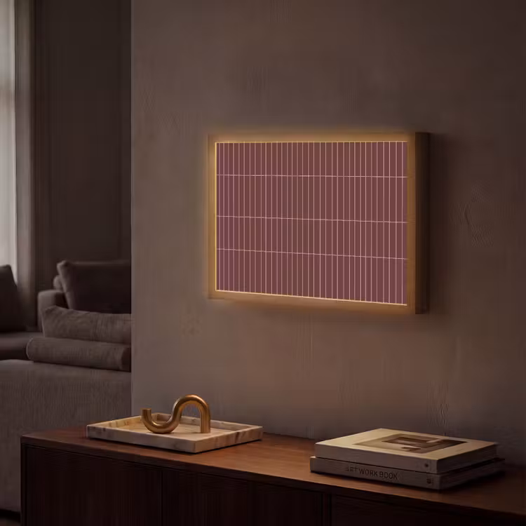 Lightbox - Wandlamp - Lijnen - Patroon - Bordeaux — 2