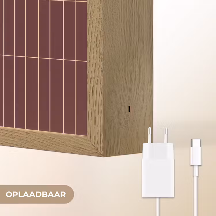 Lightbox - Wandlamp - Lijnen - Patroon - Bordeaux — 7