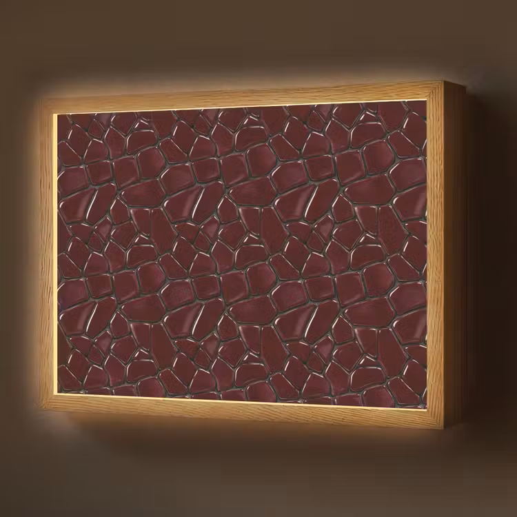 Lightbox - Wandlamp - Mozaïek - Tegel - Bordeauxrood — 1
