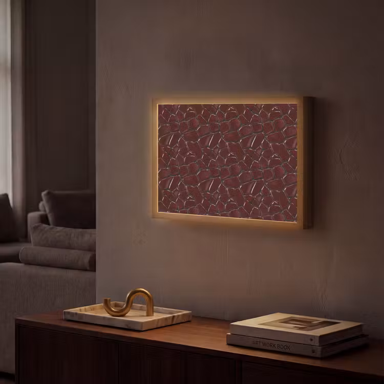 Lightbox - Wandlamp - Mozaïek - Tegel - Bordeauxrood — 2