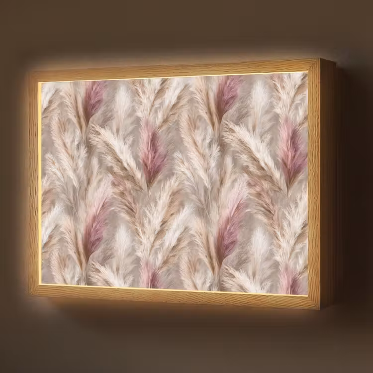Lightbox - Wandlamp - Pampasgras - Pluizig - Kleurrijk — 1