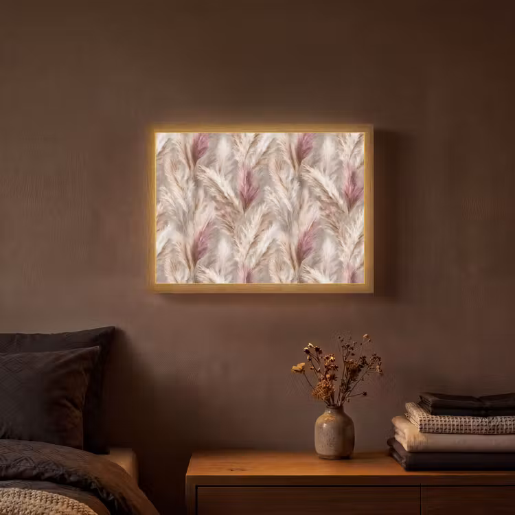 Lightbox - Wandlamp - Pampasgras - Pluizig - Kleurrijk — 3