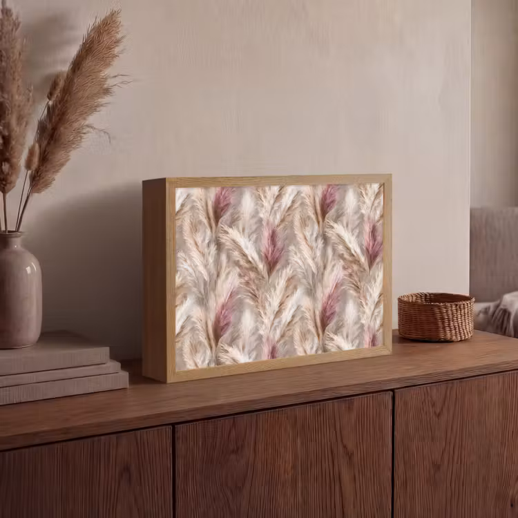 Lightbox - Wandlamp - Pampasgras - Pluizig - Kleurrijk — 4