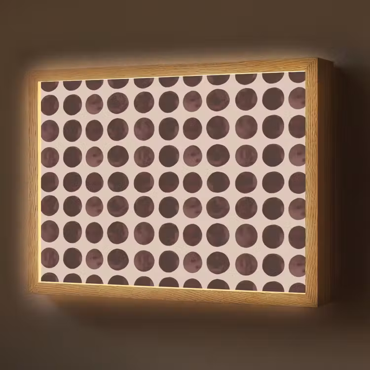 Lightbox - Wandlamp - Stippen - Patroon - Bruin — 1