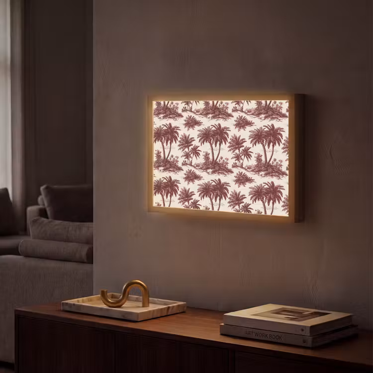 Lightbox - Wandlamp - Tropisch - Geometrisch - Bordeauxrood — 2