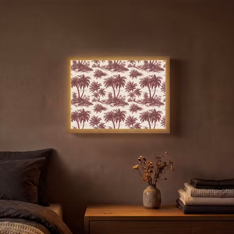 Lightbox - Wandlamp - Tropisch - Geometrisch - Bordeauxrood — 3