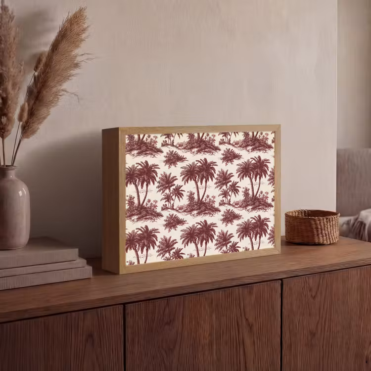Lightbox - Wandlamp - Tropisch - Geometrisch - Bordeauxrood — 4
