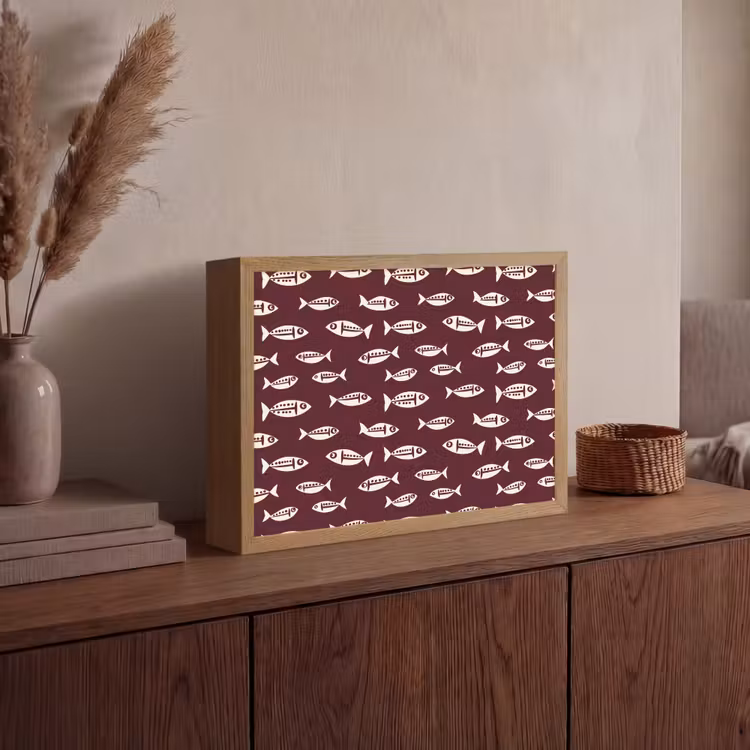 Lightbox - Wandlamp - Vissen - Grafisch - Patroon - Donker — 4