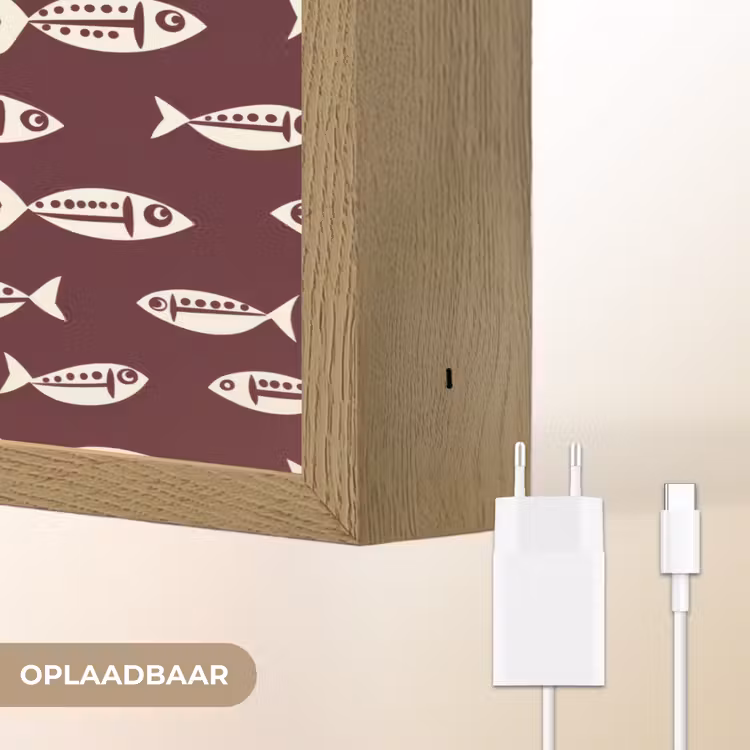 Lightbox - Wandlamp - Vissen - Grafisch - Patroon - Donker — 7