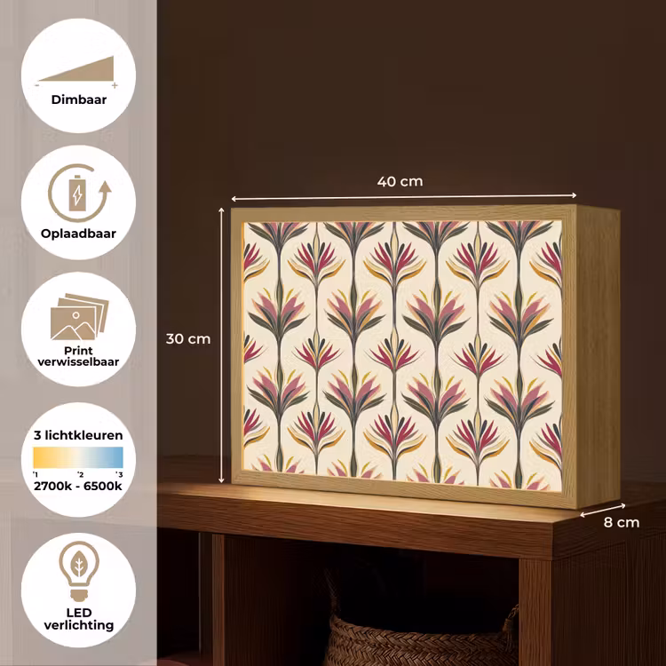 Lightbox - Wandlamp - Waaier - Motief - Kleurrijk — 10