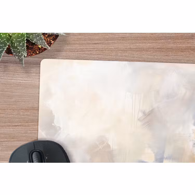 Muismat - Abstract - Borstelstreken - Modern - Beige - Kunst — 4