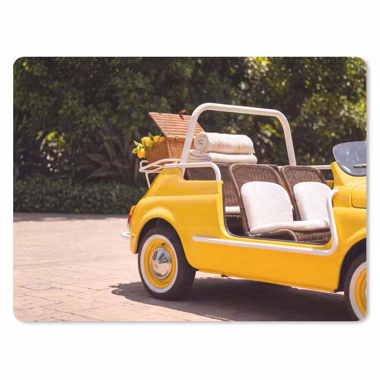 Muismat - Auto - Picknick - Zomer - Geel — 1