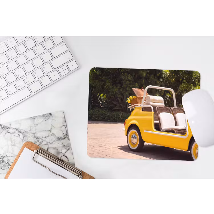 Muismat - Auto - Picknick - Zomer - Geel — 2