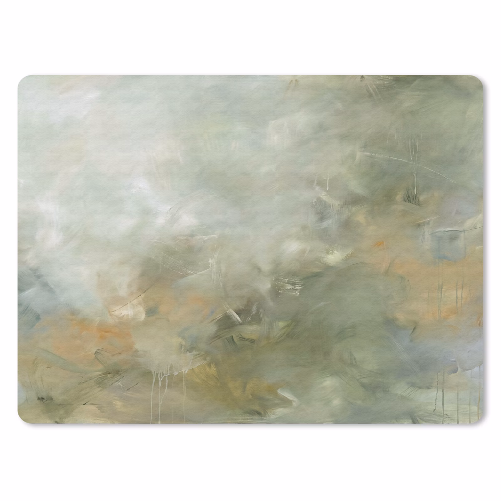 Muismat - Abstract - Groen - Beige - Modern - Kunst — 1
