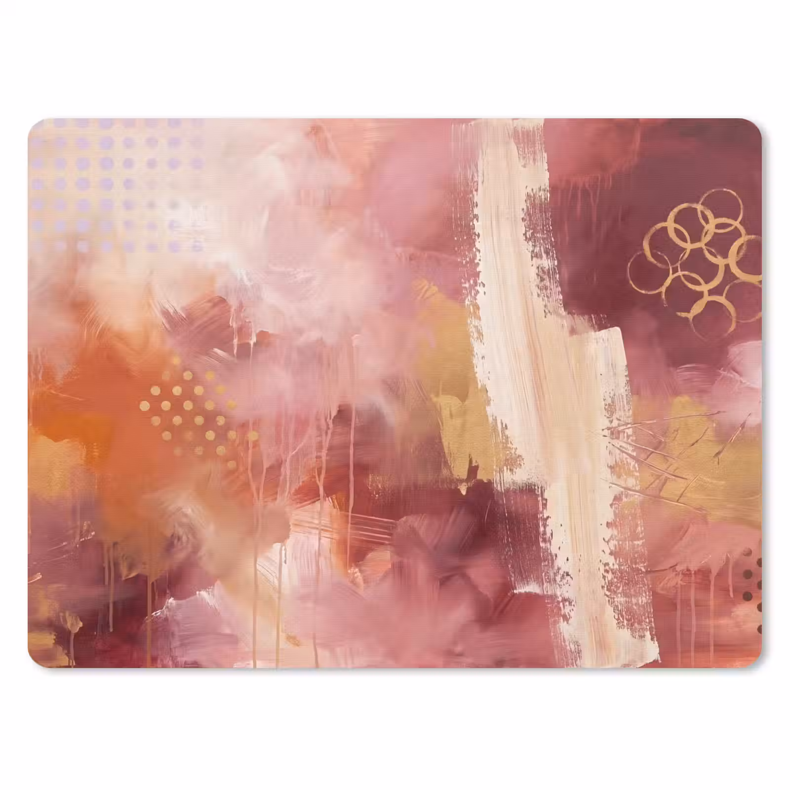 Muismat - Abstract - Rood - Goud - Modern - Kunst — 1