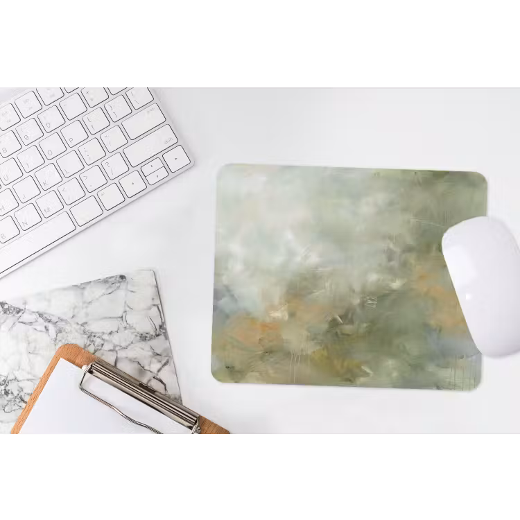 Muismat - Abstract - Groen - Beige - Modern - Kunst — 2