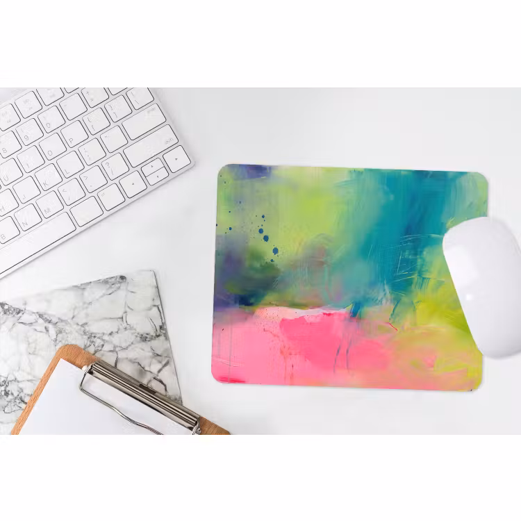 Muismat - Abstract - Kleuren - Modern - Groen - Roze — 2