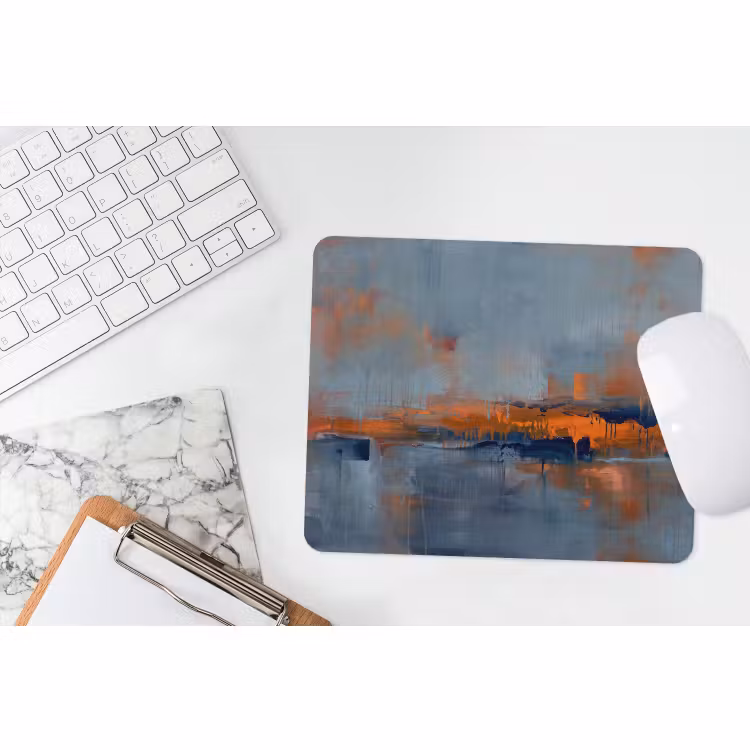 Muismat - Abstract - Kleuren - Modern - Oranje - Grijs — 2