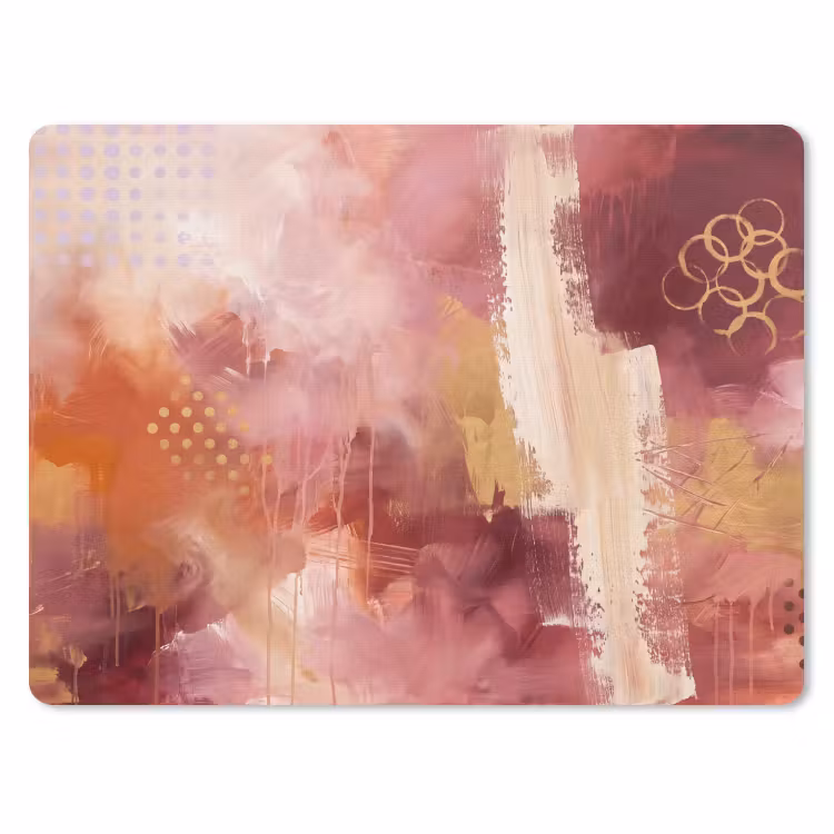 Muismat - Abstract - Rood - Goud - Modern - Kunst — 1