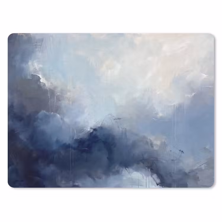 Muismat - Abstract - Wolken - Modern - Blauw - Kunst — 1