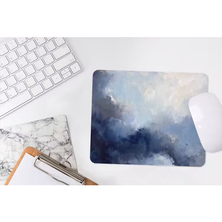 Muismat - Abstract - Wolken - Modern - Blauw - Kunst — 2