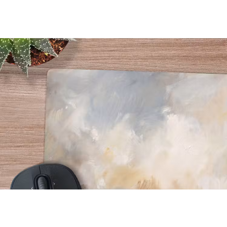 Muismat - Abstract - Wolken - Sfeervol - Beige - Grijs — 4