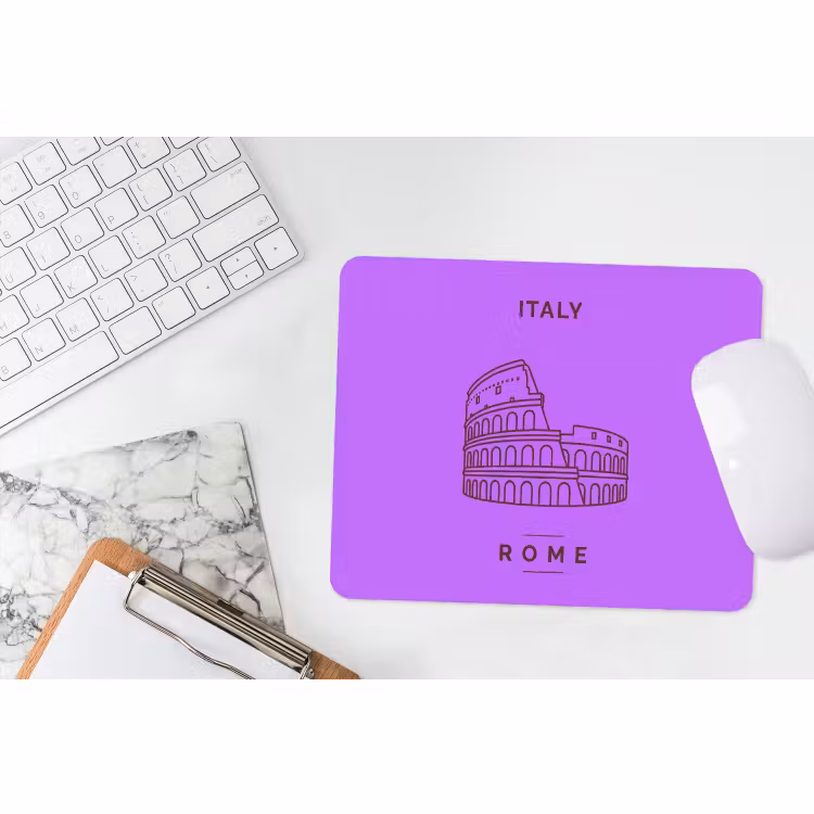 Muismat - Architectuur - Colosseum - Rome - Minimalistisch - Paars — 2