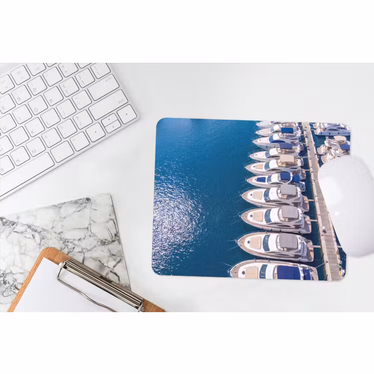 Muismat - Boot - Jachthaven - Water - Zomer - Blauw — 2