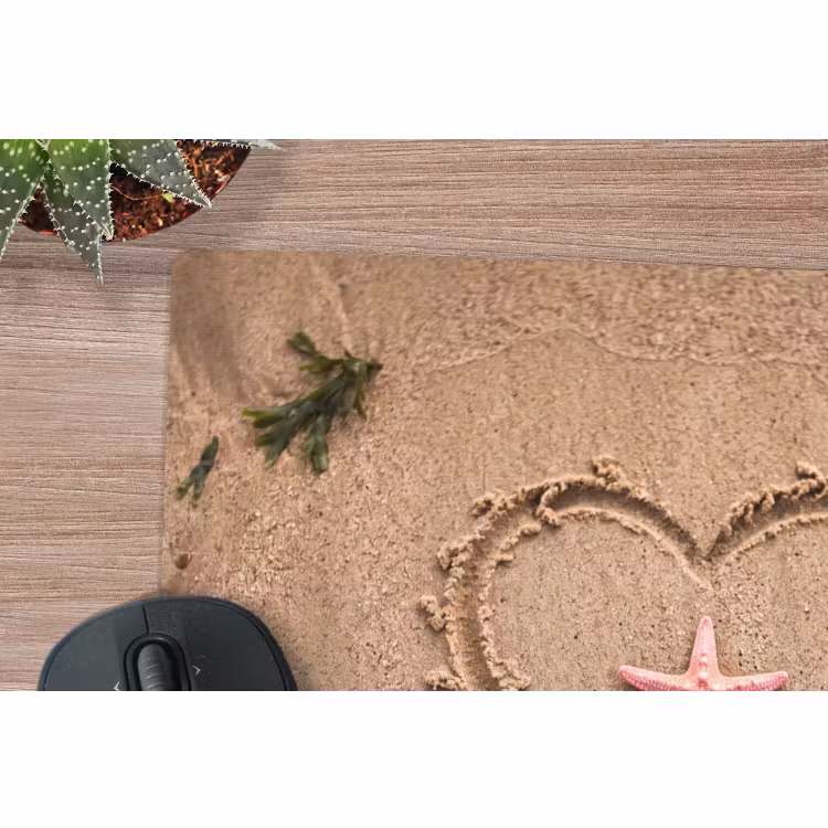 Muismat - Dieren - Hart - Strand - Zand - Roze — 4