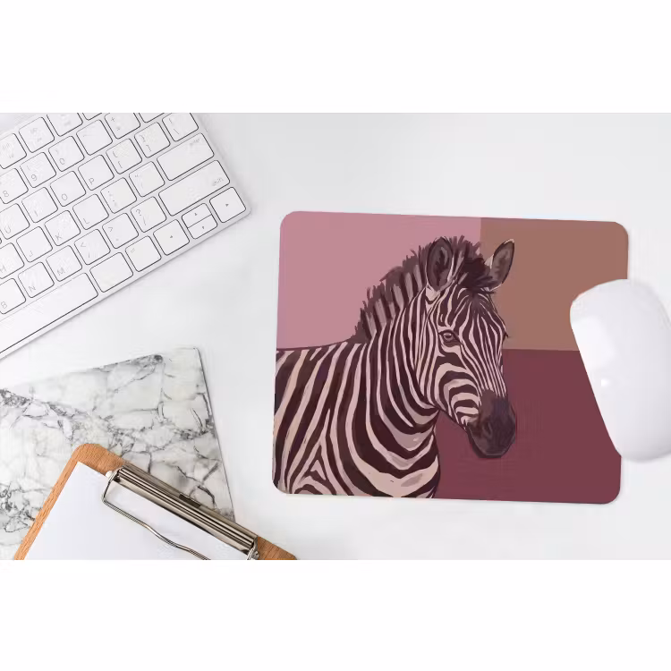 Muismat - Dieren - Zebrahoofd - Wildlife - Modern - Bruin — 2