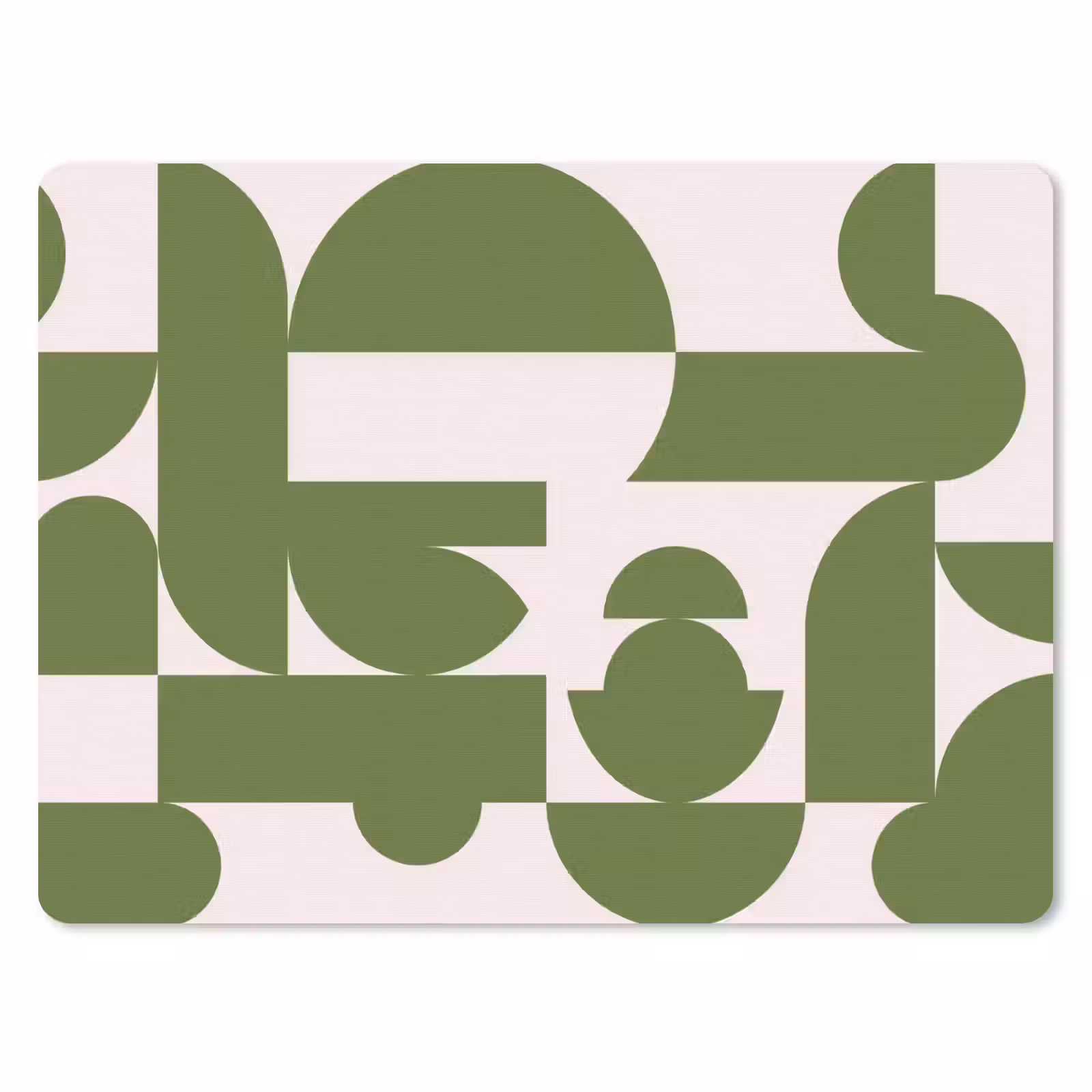 Muismat - Abstract - Geometrie - Modern - Groen - Wit — 1