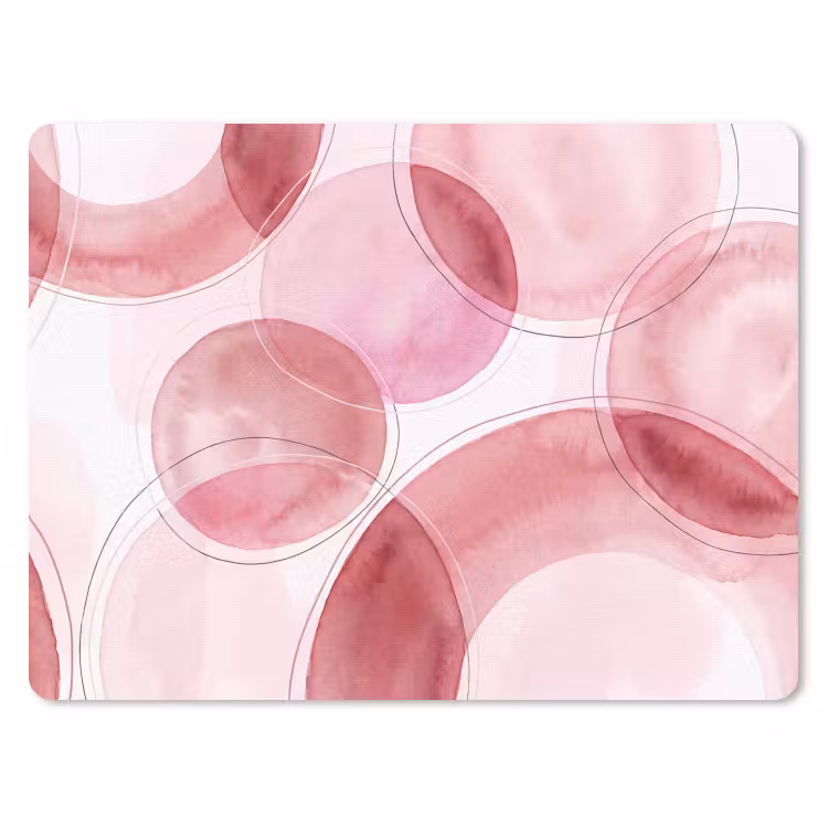 Muismat - Abstract - Cirkels - Modern - Roze - Kunst — 1