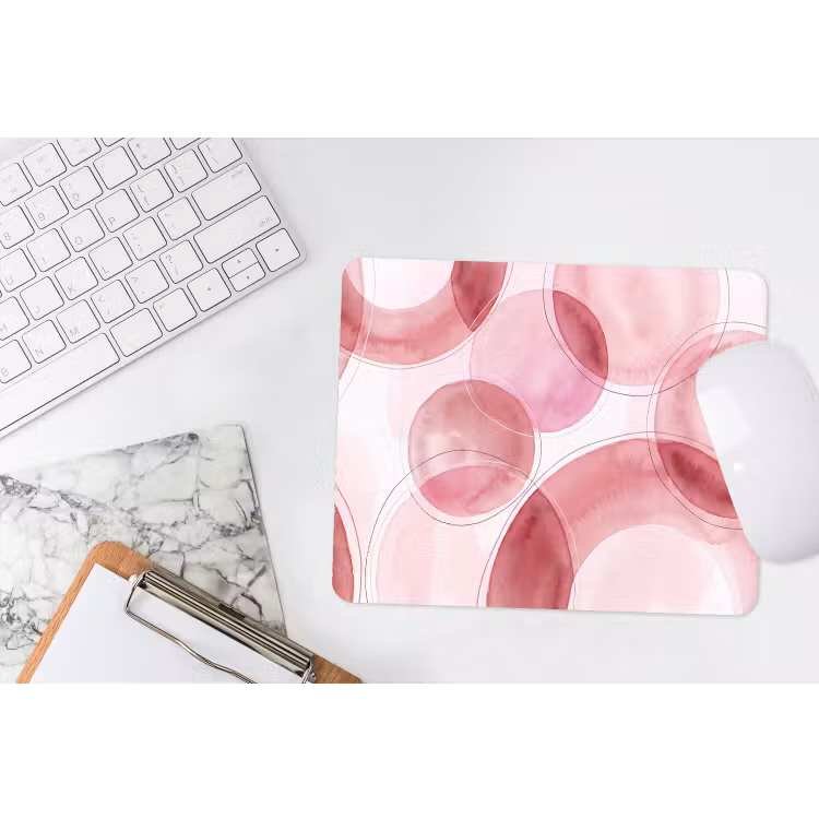 Muismat - Abstract - Cirkels - Modern - Roze - Kunst — 2