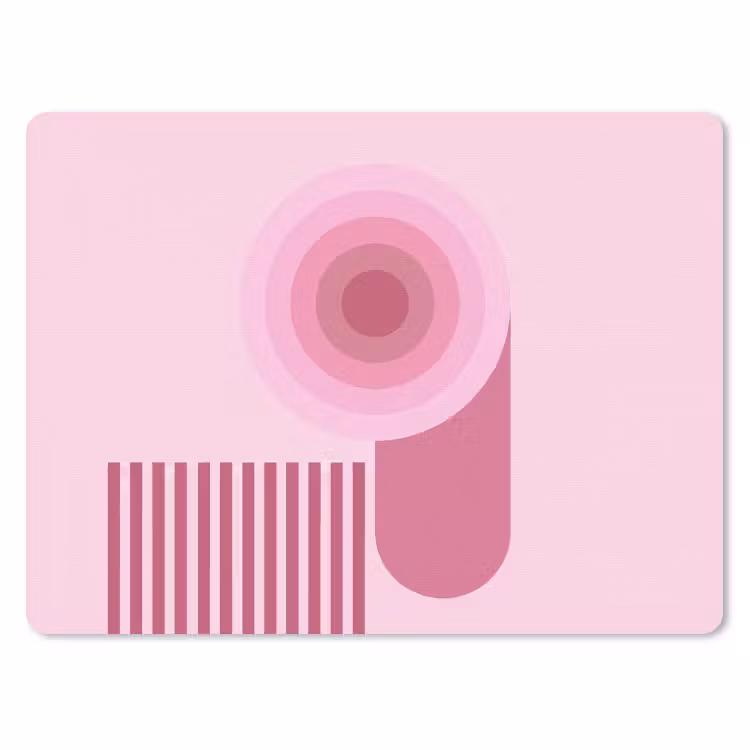 Muismat - Abstract - Cirkels - Strepen - Modern - Roze — 1