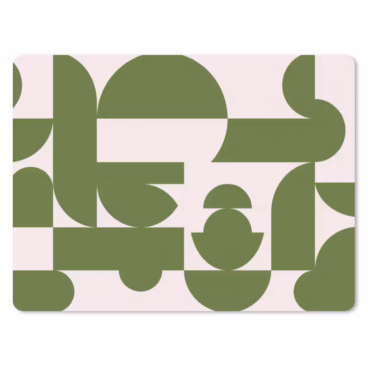 Muismat - Abstract - Geometrie - Modern - Groen - Wit — 1