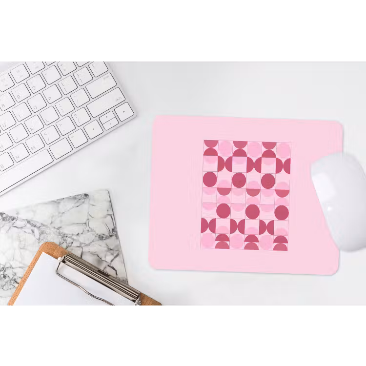 Muismat - Abstract - Geometrisch - Cirkels - Roze - Modern — 2