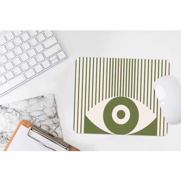 Muismat - Abstract - Oog - Strepen - Modern - Groen — 2