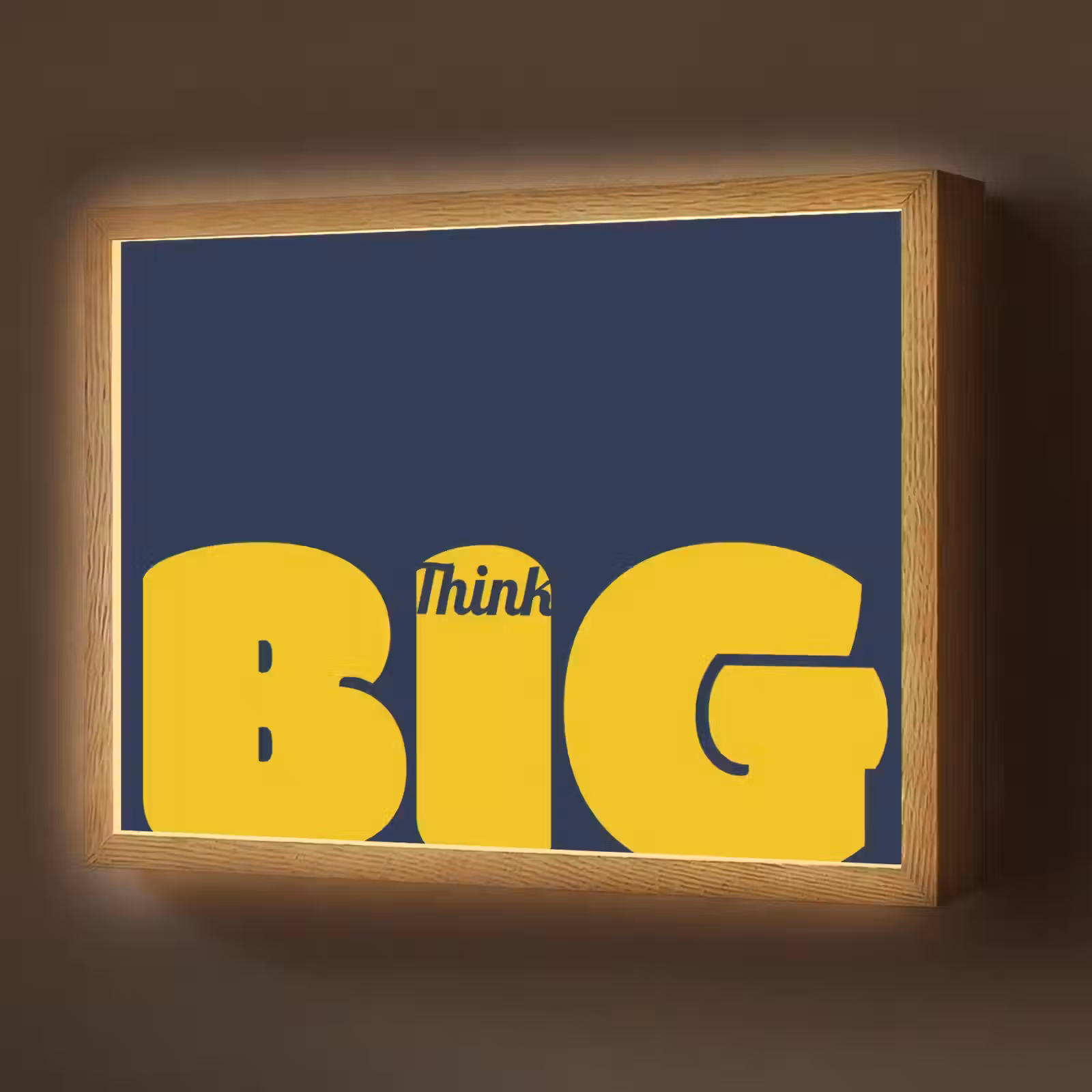 Lightbox - Wandlamp - Think big - Blauw - Geel — 1